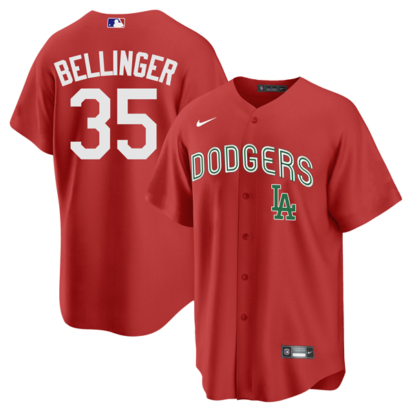 Men's Red Los Angeles Dodgers #35 Cody Bellinger 2021 Mexican Heritage Stitched Baseball Jersey